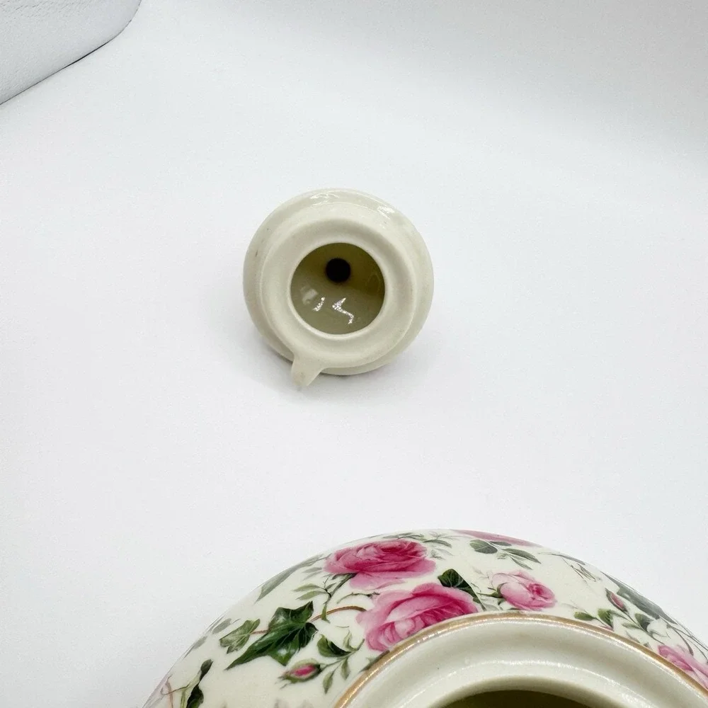 Baum Bros FORMALITIES Tea Pot Victorian Rose Chintz Pink Vtg Ivy Cake Server
